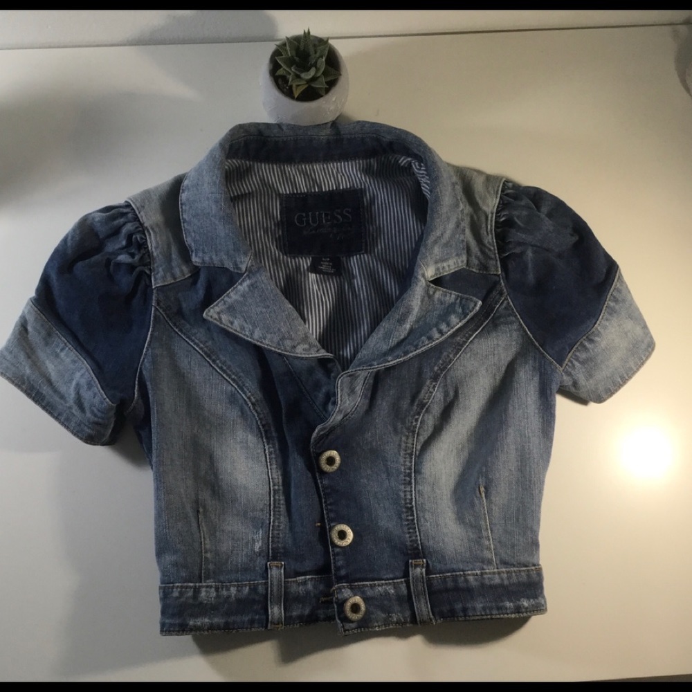 GUESS cropped jean jacket